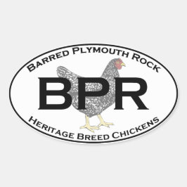 BPR - Barred Plymouth Rock伝統繁殖鶏 楕円形シール