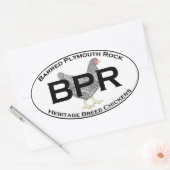 BPR - Barred Plymouth Rock伝統繁殖鶏 楕円形シール (封筒)