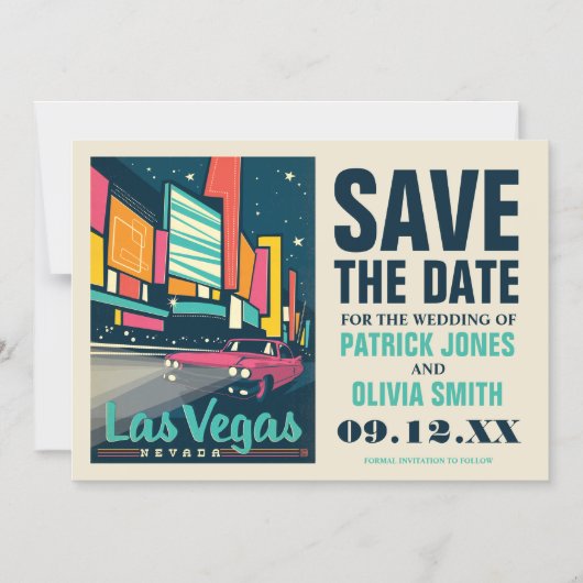 <bpt i="2"/>セーブザデート<ept i="1"/>|ネバダ州ラスベガス マグネット招待状 (正面)