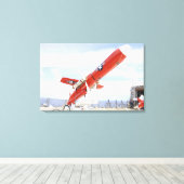 BQM-74E Chukarドローンの発売準備完了 キャンバスプリント (インサイチュ (ウッドフロア))