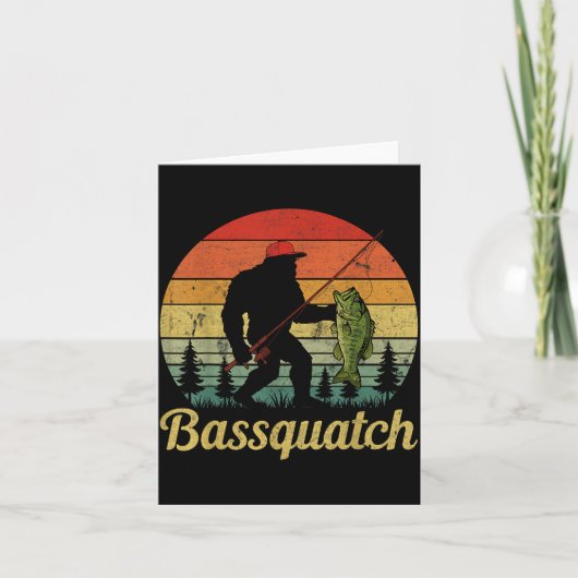 Bquatch B Fishing Humor Bigfoot Ufo Sasquatch  カード (正面)