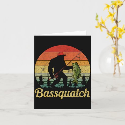 Bquatch B Fishing Humor Bigfoot Ufo Sasquatch  カード (黄色い花)