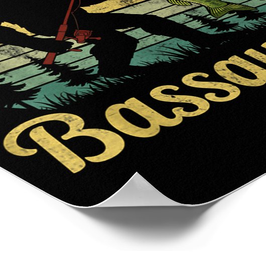 Bquatch B Fishing Humor Bigfoot Ufo Sasquatch  ポスター (角)