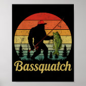 Bquatch B Fishing Humor Bigfoot Ufo Sasquatch  ポスター (正面)