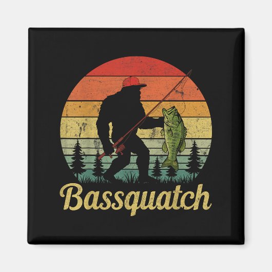 Bquatch B Fishing Humor Bigfoot Ufo Sasquatch  マグネット (正面)
