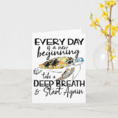 Bqwq Turtle Every Day Is A New Beginning Motivatio カード (黄色い花)