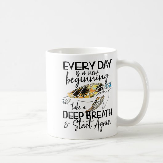 Bqwq Turtle Every Day Is A New Beginning Motivatio コーヒーマグカップ (右)