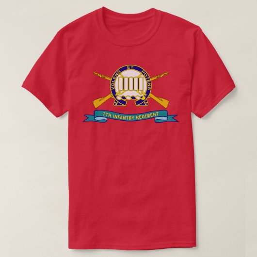 Brリボン付き歩兵第7連隊X Tシャツ (デザイン正面)