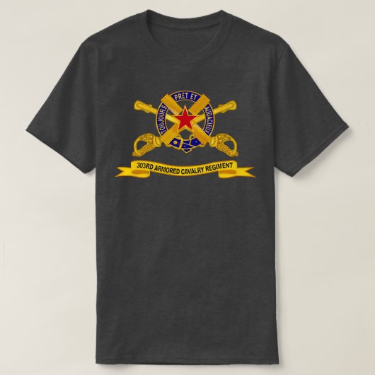 Brリボン付き第303装甲騎兵連隊X Tシャツ (デザイン正面)