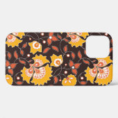 br上の継ぎ目のない花色のインディアンスタイル模様 Case-Mate iPhoneケース (裏面 (横))