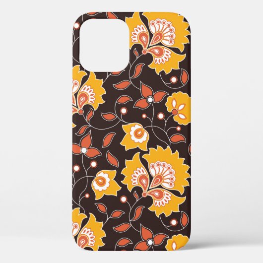 br上の継ぎ目のない花色のインディアンスタイル模様 Case-Mate iPhoneケース (裏面)