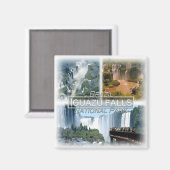 BR0120アメリカ、ブラジル、イグアス秋、冷蔵庫 マグネット (正面/裏面)