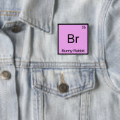 Br - うさぎ 面白い 化学 元素記号 T シャツ 缶バッジ (インサイチュ)