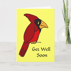 BR-おもしろい(鳥)ショウジョウコウカンチョウGet Well Card カード