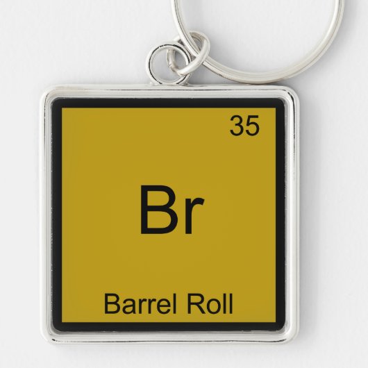 Br – バレル素転が素おもしろいミーム化学T型 キーホルダー (正面)
