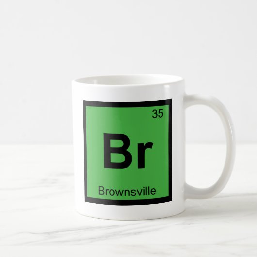 Br - ブラウンズビル テキサス 化学 周期表 コーヒーマグカップ (右)