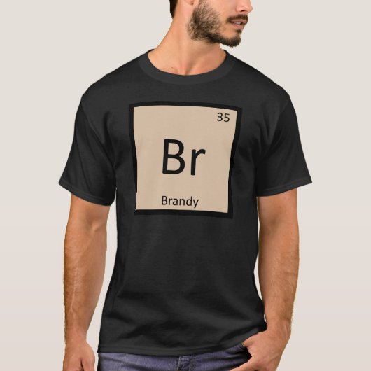 Br - ブランデー 酒 化学 周期表 シンボル tシャツ (正面)