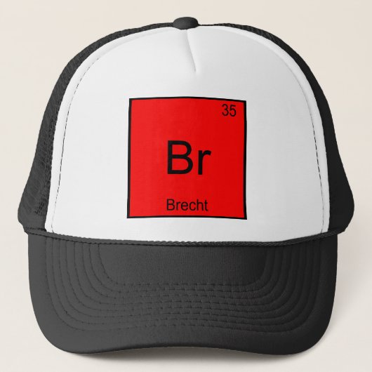 Br - ブレヒト おもしろ 化学 元素記号 Tシャツ キャップ (正面)