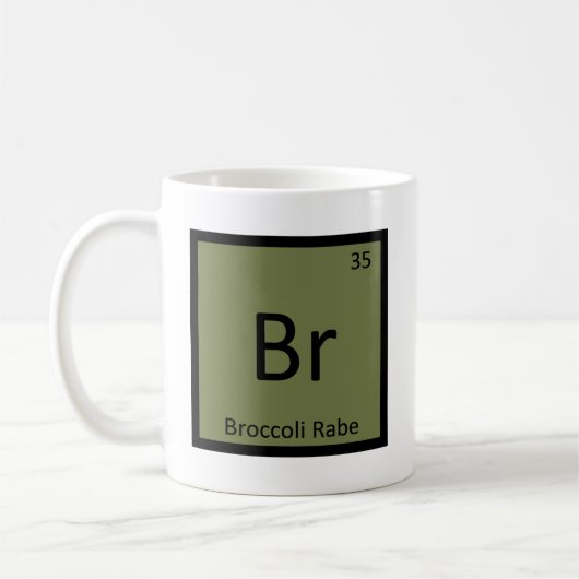 Br -ブロッコリーのRabe野菜化学記号 コーヒーマグカップ (左)