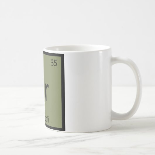 Br – ブロッコリー植物化学周期表 コーヒーマグカップ (右)
