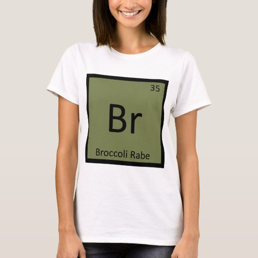 Br - ブロッコリー・ラーベ野菜 化学記号 tシャツ (正面)