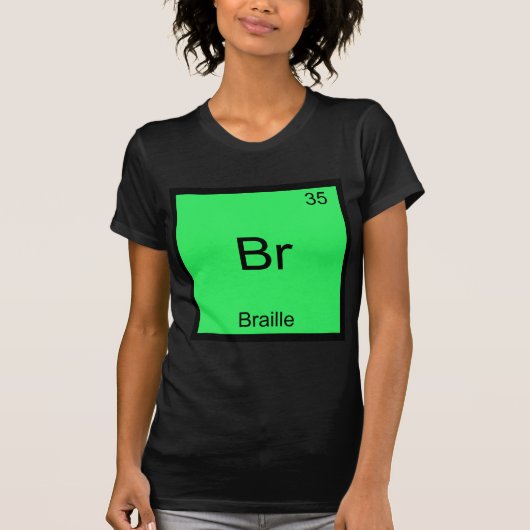 Br -点字化学素おもしろい子シンボルT型 Tシャツ (正面)