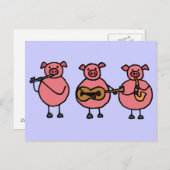 BR- 3リトルミュージカル豚はがき ポストカード (正面/裏面)