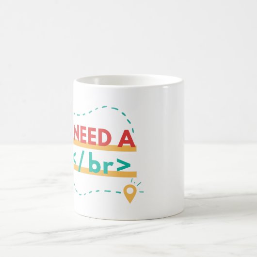 BR -- BREAK - PROGRAMMING PUNが必要 コーヒーマグカップ (中央)