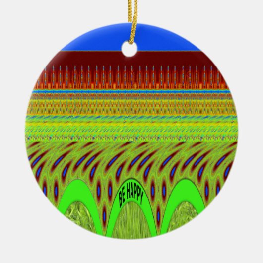 Br Happyいい日を過ごす セラミックオーナメント (正面)