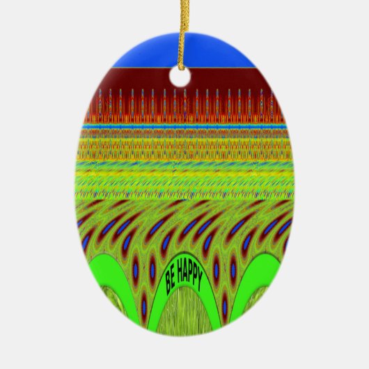 Br Happyいい日を過ごす セラミックオーナメント (正面)