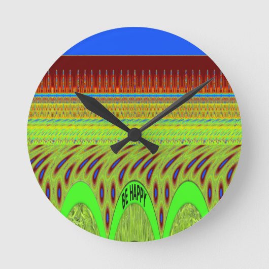 Br Happyいい日を過ごす ラウンド壁時計 (正面)