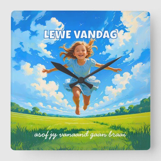 BRAAI Meme Afrikaans Saffa Expat Afrikaanse Humor スクエア壁時計 (正面)