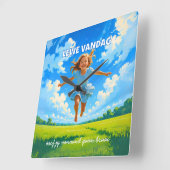 BRAAI Meme Afrikaans Saffa Expat Afrikaanse Humor スクエア壁時計 (傾斜)