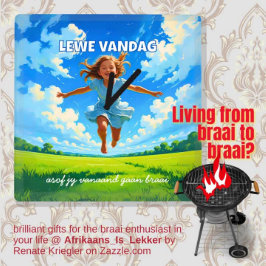 BRAAI Meme Afrikaans Saffa Expat Afrikaanse Humor スクエア壁時計