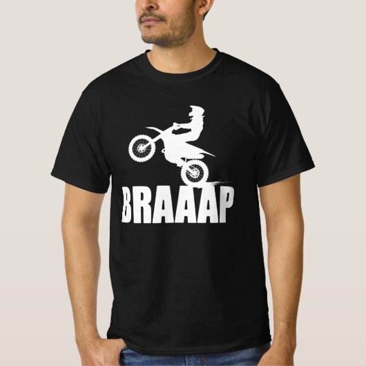 BRAAPモータークロス2ストロークパワーダイレクトバイクライダーT Tシャツ (正面)
