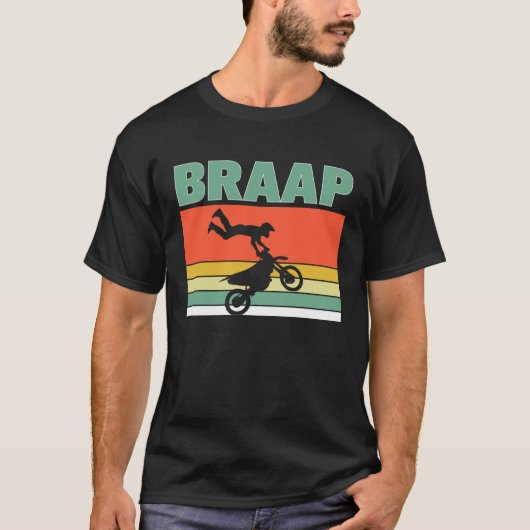 Braap Like A Girl Retro Jump Offroad Driver Helmet Tシャツ (正面)