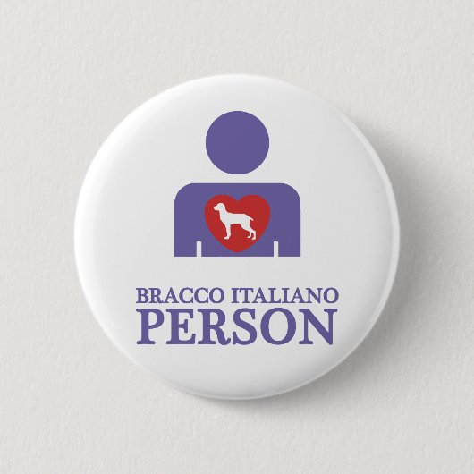 Bracco Italiano 缶バッジ (正面)