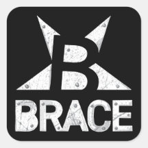 BRACEのクラシックロゴ、黒の白い文字