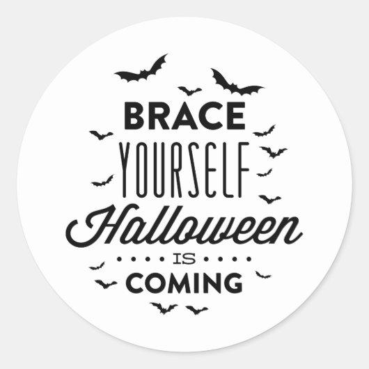 BRACE YOURSELF HALLOWEENハロウィンステッカー ラウンドシール (正面)