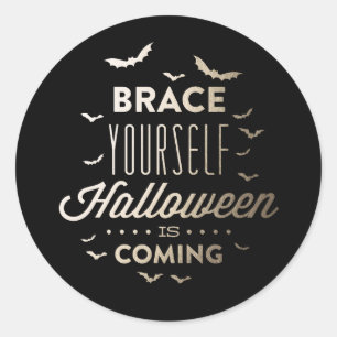 BRACE YOURSELF HALLOWEENハロウィンステッカー ラウンドシール