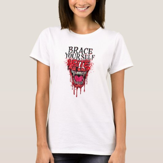 Brace yourself I bite - trick or treat Tシャツ (正面)
