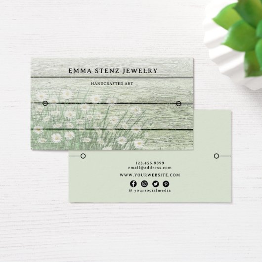 Bracelet Display Card • Rustic Wood Floral (デスク)