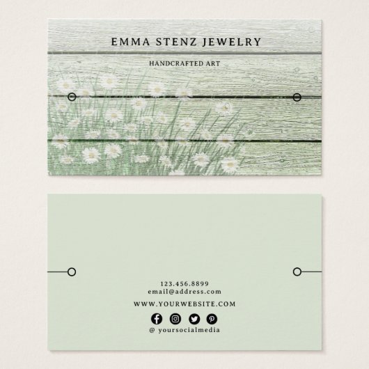 Bracelet Display Card • Rustic Wood Floral (正面&裏面)