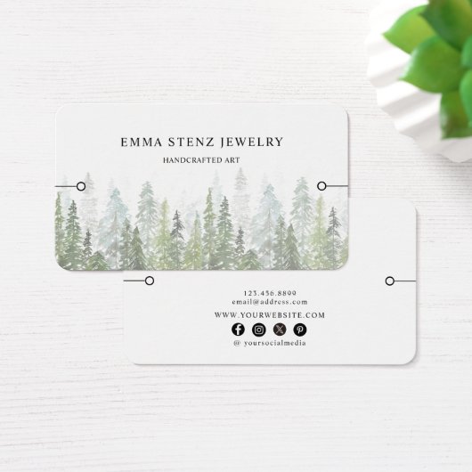 Bracelet Display Card • Watercolor Pine Woods (デスク)