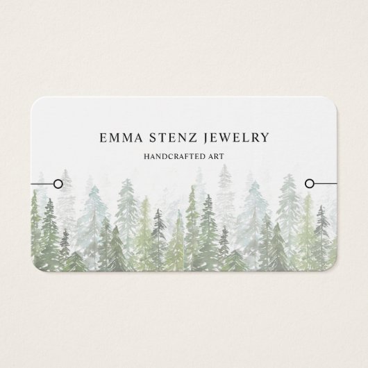 Bracelet Display Card • Watercolor Pine Woods (正面)