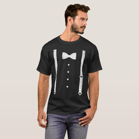 Braces Bow Tie Dress Code Black Tie Party Tシャツ (正面フル)
