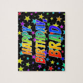 「BRAD」名、おもしろい「ハッピーバースデー」 ジグソーパズル (縦)