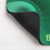 BRAD~緑のフラクタルパターンの任意の色合い マウスパッド (コーナー)