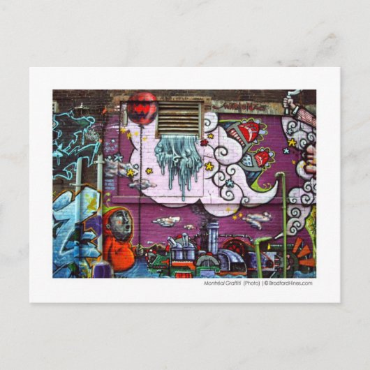 Brad Hinesによるモントレアルグラフィティフォトポストカード ポストカード (正面)