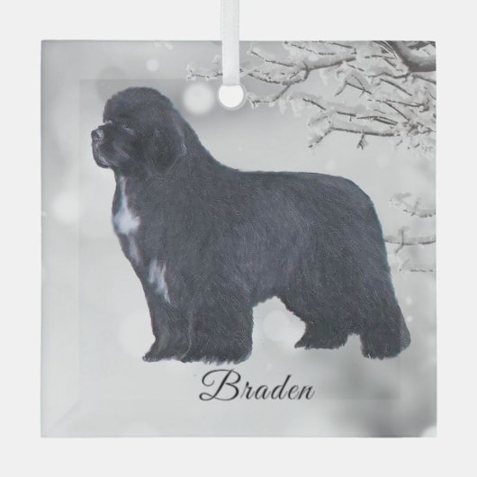 Braden Newf for Carol ガラスオーナメント (正面)